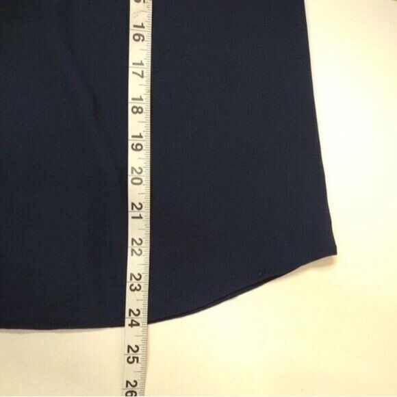 Loft Embroidered Bell Sleeve Boat neck Lightweight Navy Blouse XS - Picture 11 of 16